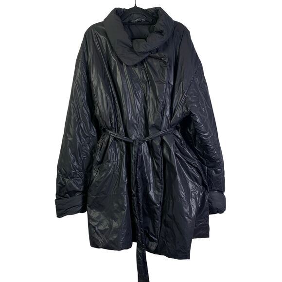 NORMA KAMALI Coat 2X Sleeping Bag Car Coat Puffer Packable Belted Snap Closure - Picture 3 of 16